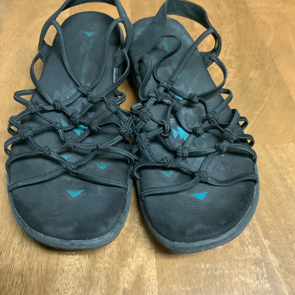 Skechers Black Sandals with Intricate Straps